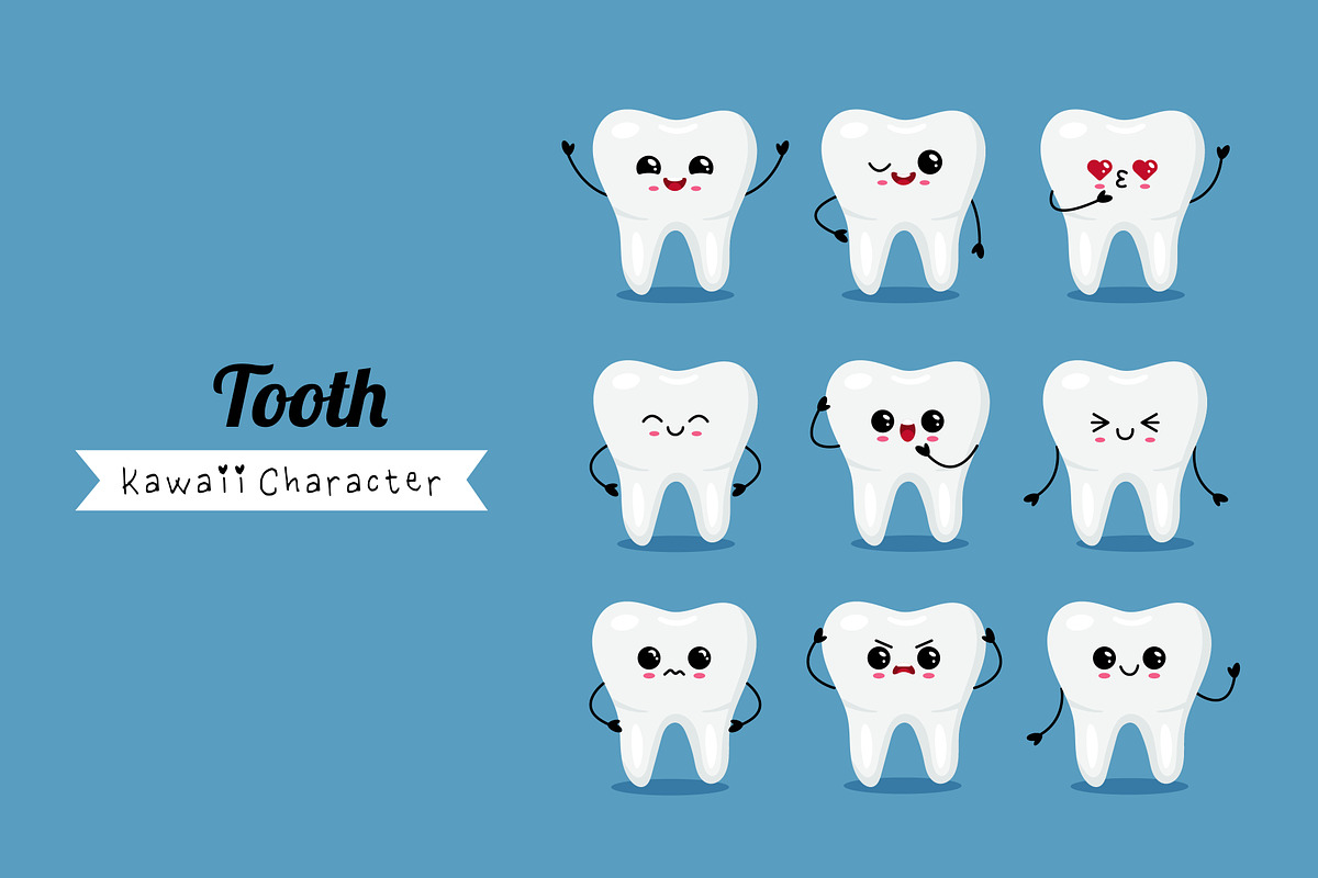 Tooth Kawaii Character set, a Healthcare Illustration by Idressart (Photo 2 of 3)