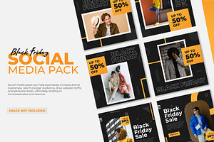 Set of Black Friday social media
