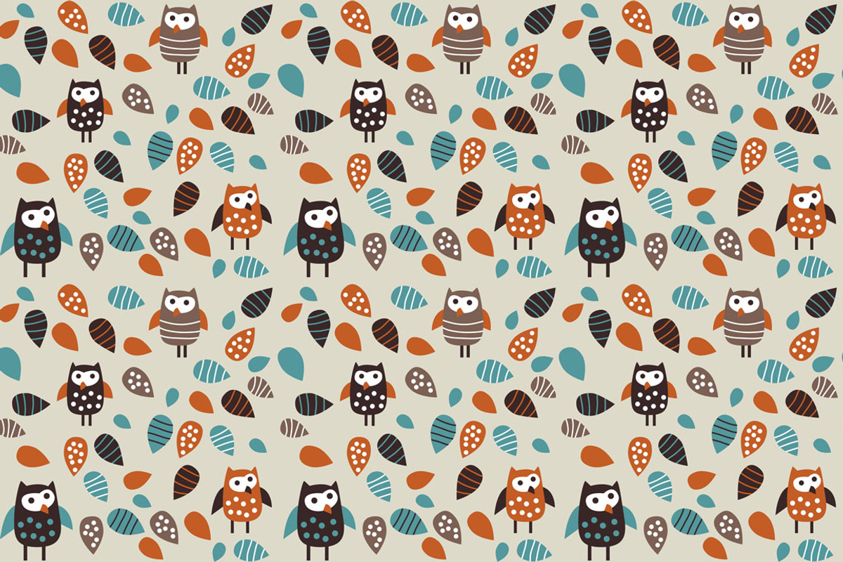 Owl and leaves funny vector set, an Animal Illustration by Crowhouse (Photo 2 of 4)