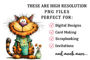 Whimsical Funny Birthday Cat Clipart, an Illustration by OK Design (Thumbnail 4 of 6)