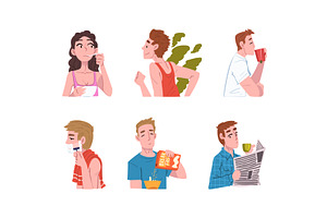 Young Man and Woman Engaged in, a Person Illustration by TopVectors