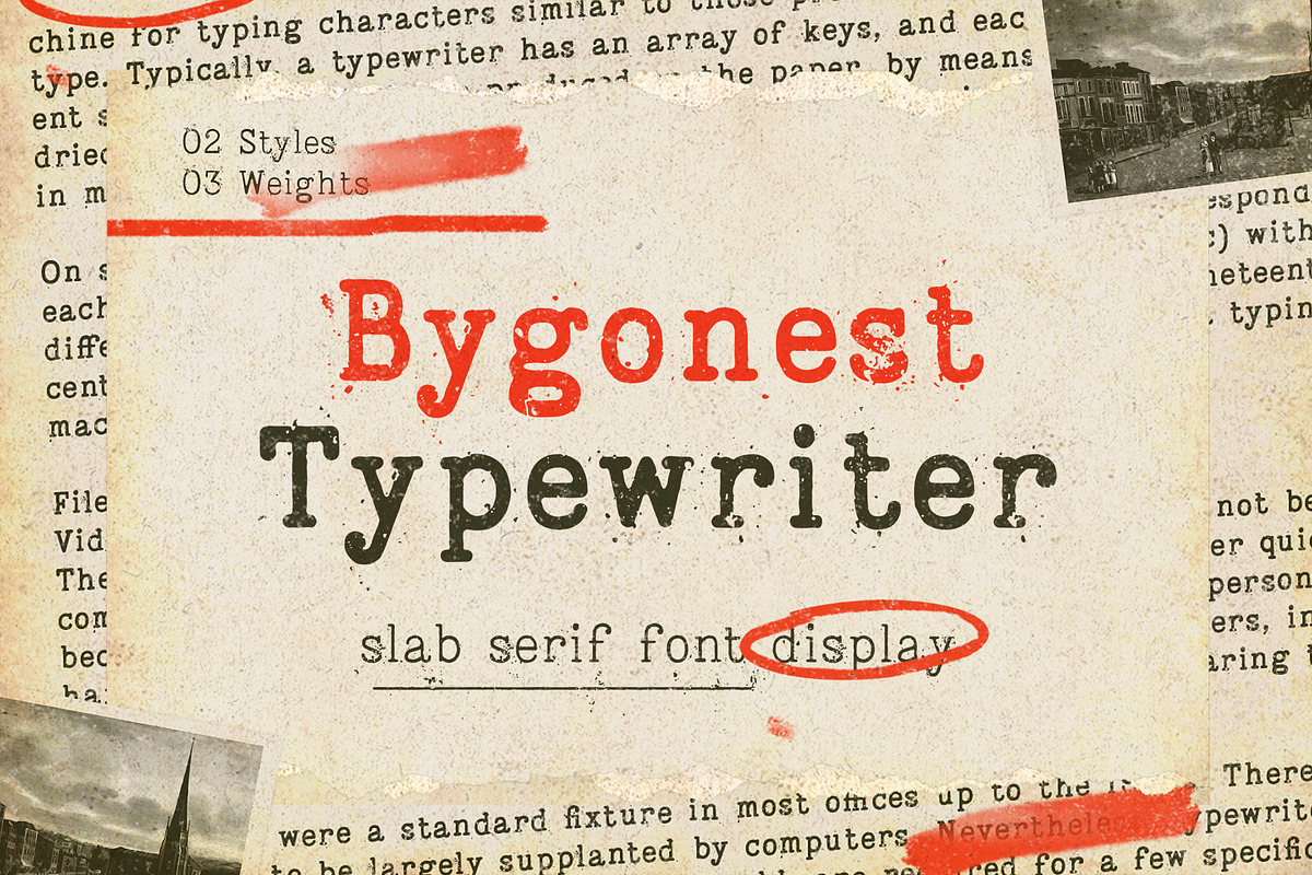 Bygonest - Old Typewriter Font, a Slab Serif Font by Edignwn Type (Photo 1 of 9)