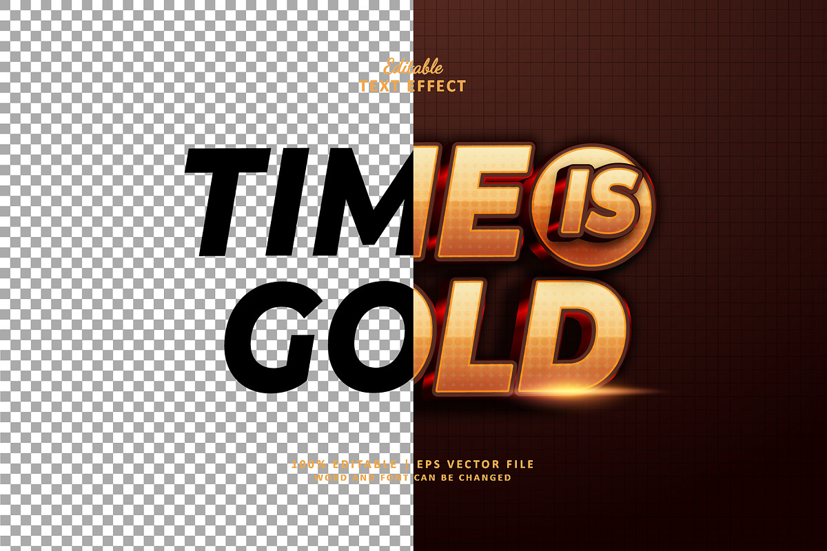 Text Effect Time is Gold, a Layer Style Add-On by Navy Graphic (Photo 2 of 2)