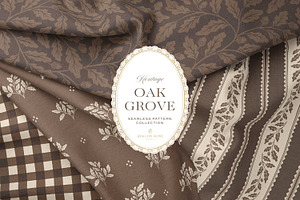 Oak & Acorn Autumn Patterns - Brown, a Pattern Graphic by Eclectic Anthology
