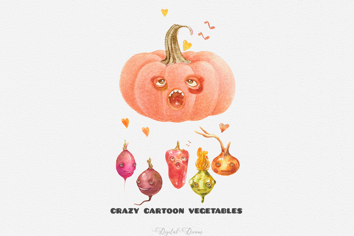 Vegetables - cartoon character, an Illustration by DigitalDream (Photo 7 of 7)