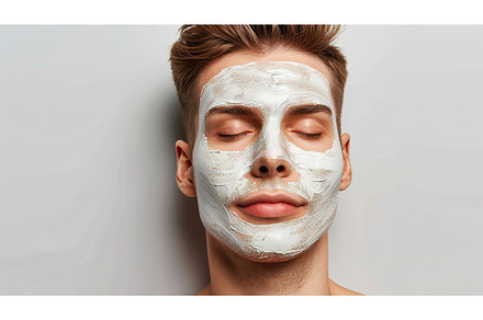 Young man with facial clay mask on, a Person Photo by Lermont51