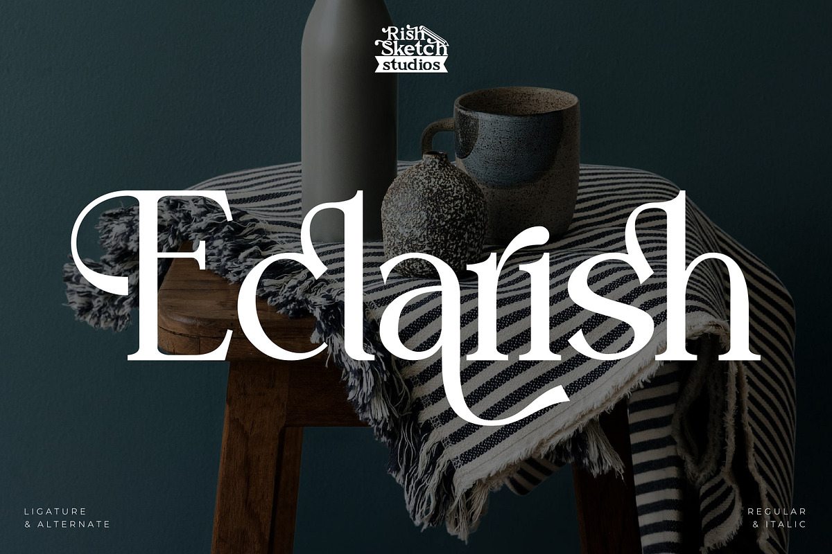Eclarish - Serif Typeface Font, a Serif Font by Rishsketch (Photo 1 of 15)