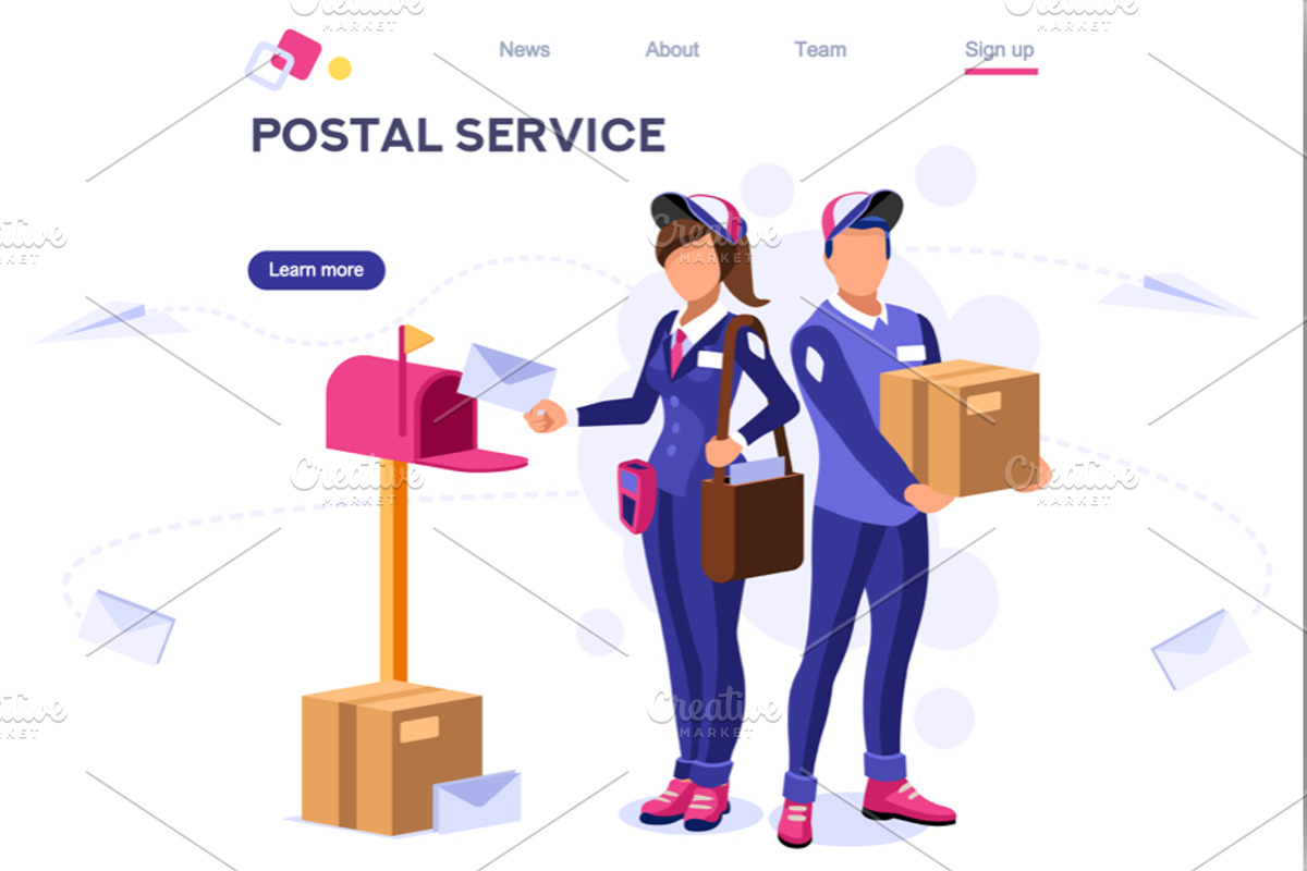 Air Shipping Person Post Mail, a Person Illustration by Aurielaki Stock Images
