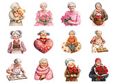 Elderly Valentine Woman Clipart, an Illustration by Design Market (Thumbnail 3 of 3)