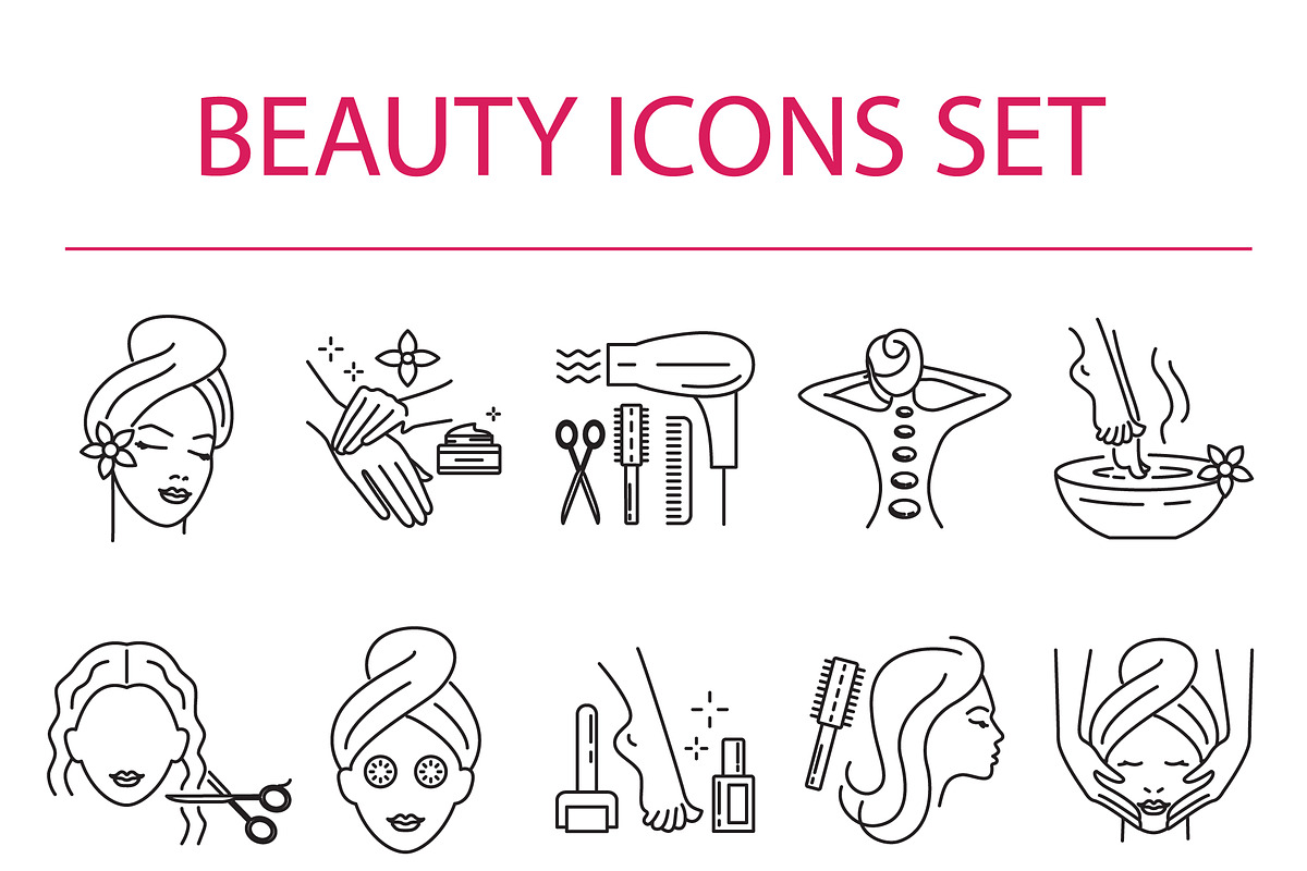 20 beauty and skin care icons set, an Outline Icon by oxy_gen (Photo 2 of 6)