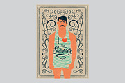 Vintage swimmer vector poster set., a Person Illustration by PoPaShop (Thumbnail 4 of 7)