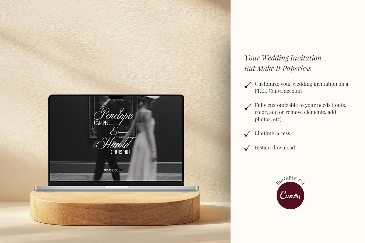 Old Money Wedding Invitation Website, a Landing Page Template by GlamWebDesigns (Photo 5 of 7)