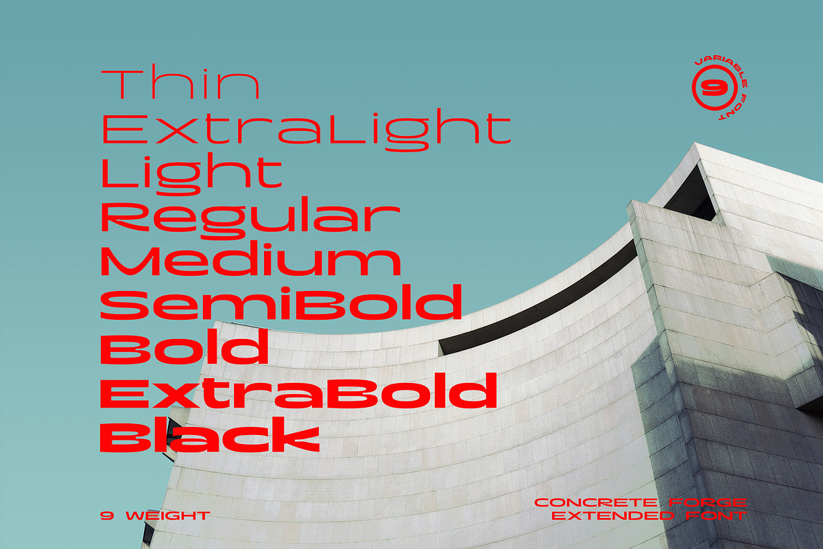 Concrete Forge Extended Typeface, a Sans Serif Font by Get Studio (Photo 2 of 9)