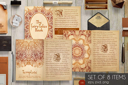 Set of old fary tail pages - vector, a Magazine Template by LineTale