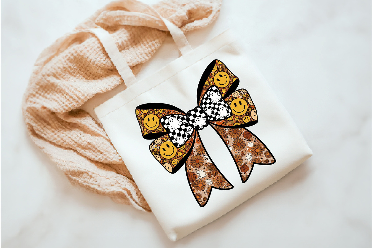 floral fall bow smiley face Png, an Illustration by Watercolor design (Photo 3 of 3)