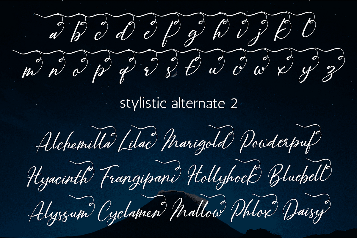 Majestic Wisteria Font, a Handwritten Font by Letterhanna Studio (Photo 4 of 21)