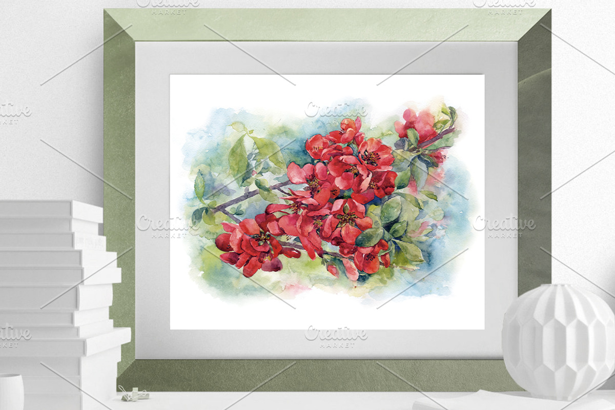 SALE! Watercolor Apple quince, a Decorative Illustration by MaryAmi (Photo 3 of 3)