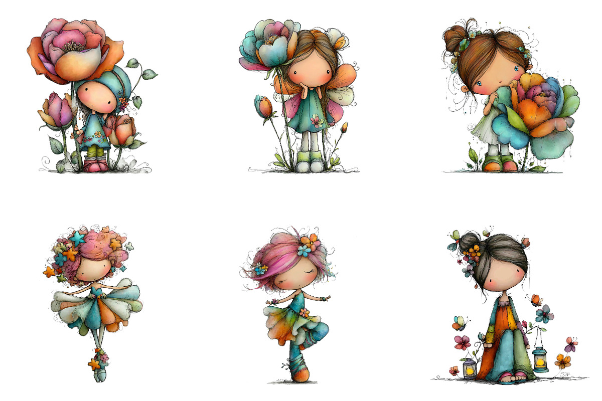 Whimsical Spring Fairy Clipart, an Illustration by CreationArt (Photo 2 of 7)