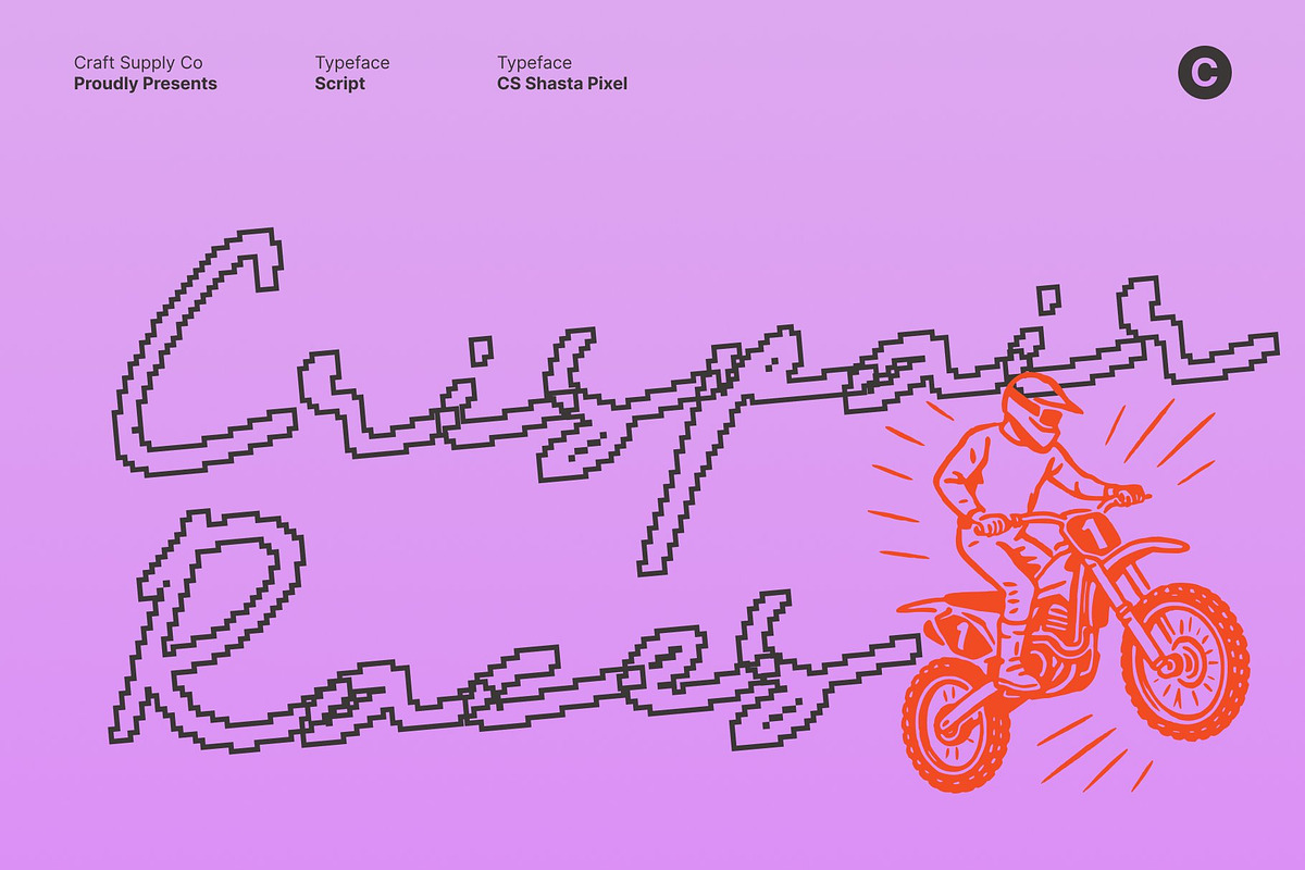 CS Shasta Pixel, a Script Font by Craft Supply Co. (Photo 6 of 8)