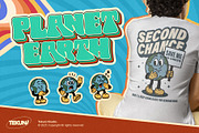 Retro Earth Globe Cartoon Character, an Illustration by Tekuni (Thumbnail 10 of 10)
