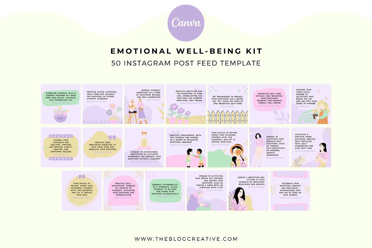 Emotional Well-being Kit Instagram, a Social Media Template by The Blog Creative (Photo 2 of 6)