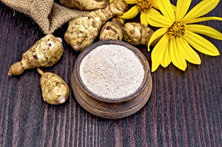 Flour of Jerusalem artichoke in clay