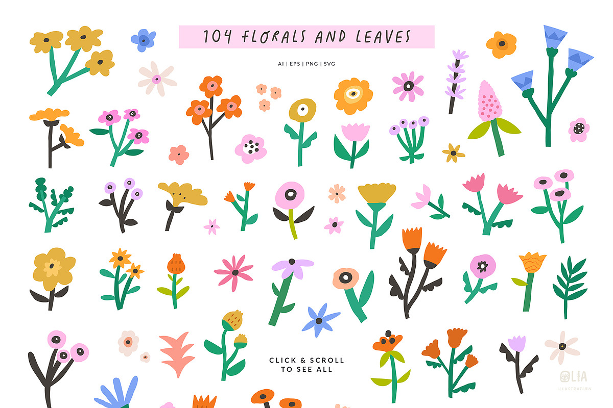 Dogs with flowers | 100% Hand drawn, an Animal Illustration by Olia (Photo 3 of 10)