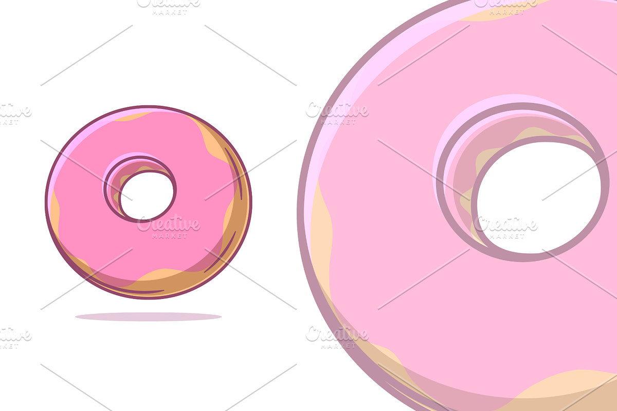 simple donut cartoon, an Illustration by garistipis