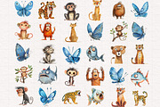 Quirky Rainforest Animals, an Animal Illustration by PaintPixelCo (Thumbnail 10 of 19)