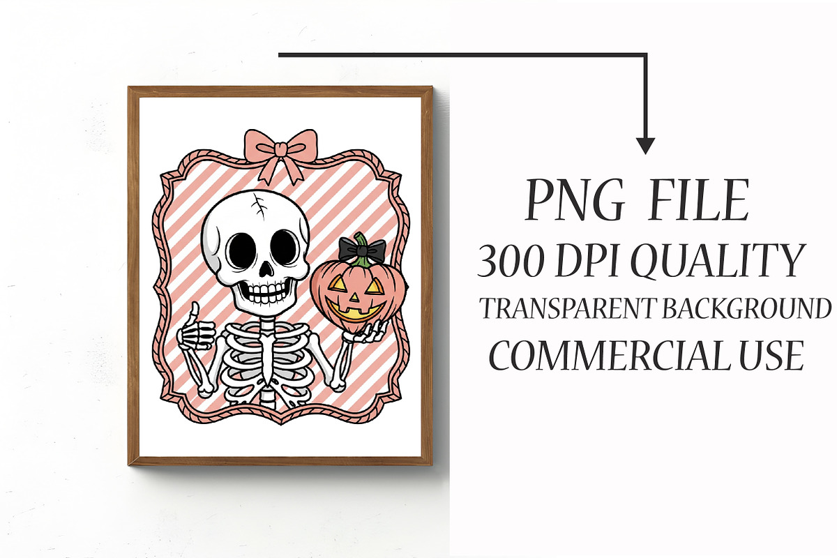 Halloween Skull Heart Hand-Drawn Fra, an Illustration by Libby Wishes (Photo 4 of 6)