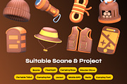 Adventure & Camping 3D Icon Pack, a Furniture 3D Model by orenjidesign (Thumbnail 4 of 8)