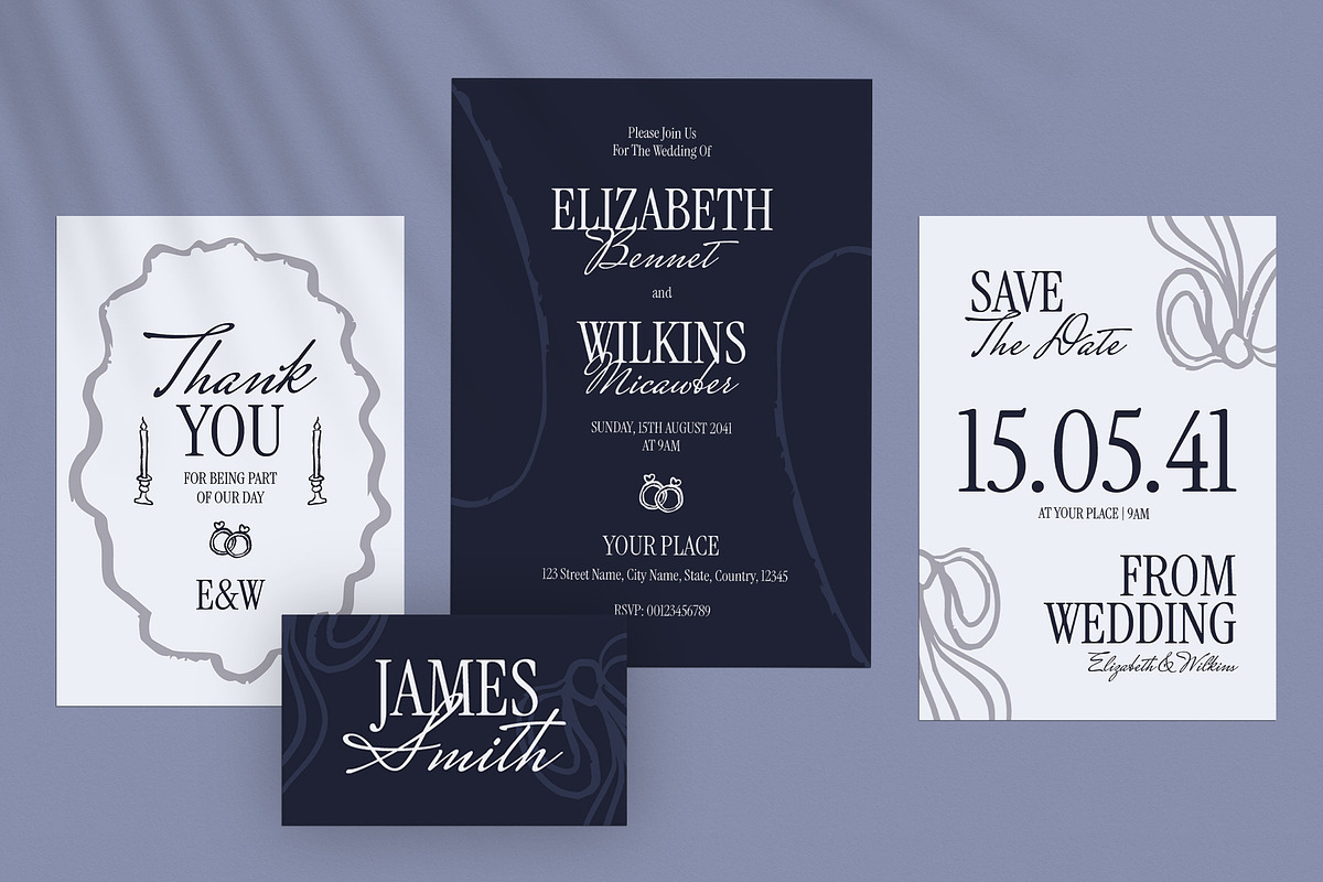 Whimsical Wedding Invitation Set, an Invitation Template by Aiyari Graphic (Photo 2 of 3)