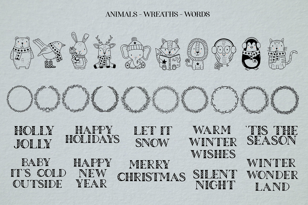 Christmas - Graphics, Wreaths, Cards, an Animal Illustration by Michèle Kae (Photo 3 of 10)