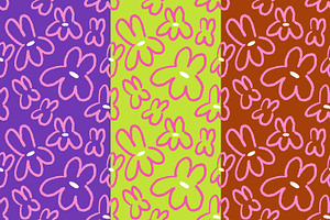 Abstract Floral Seamless Pattern Set