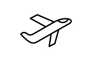 Aeroplane Line Icon, an Icon by Pexelpy