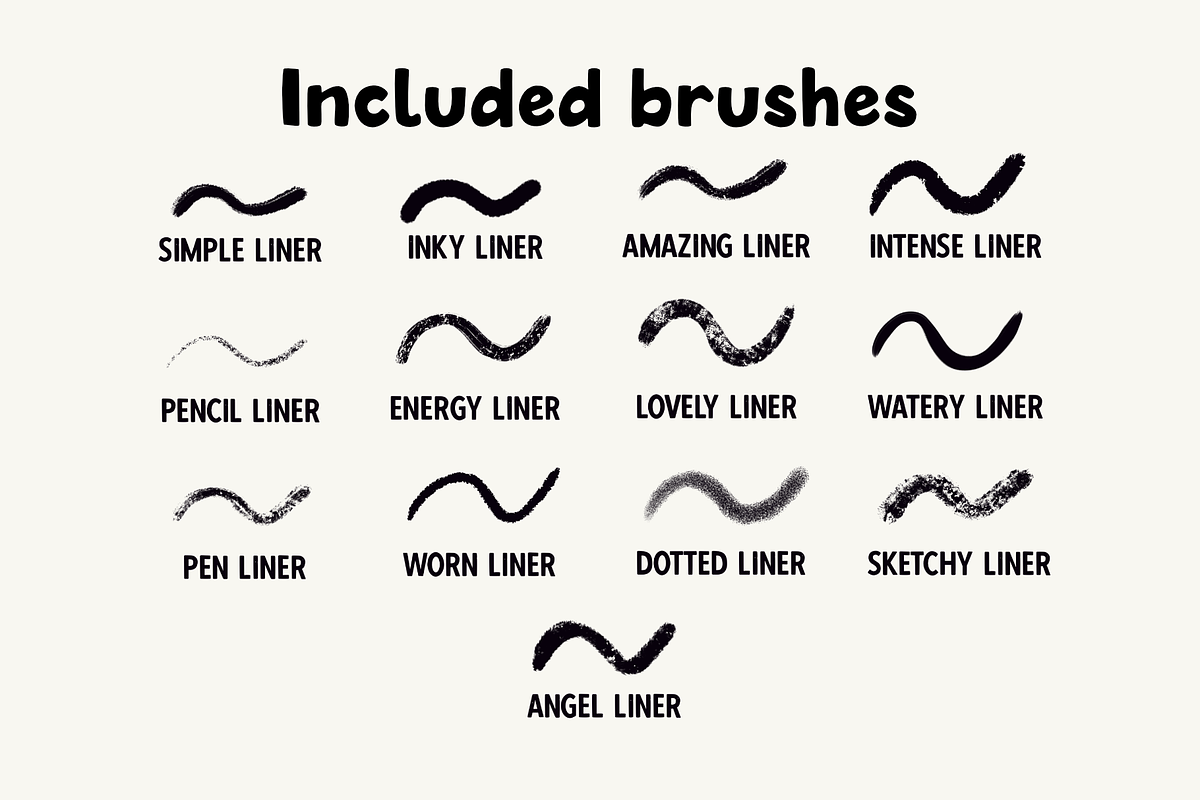 Liners 1.0 Procreate Brushes, a Brush Add-On by Design av MAD (Photo 3 of 4)