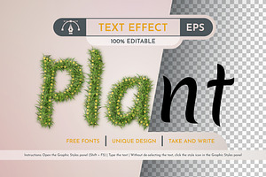 Plant Editable Text Effect, a Layer Style Add-On by rwgusev