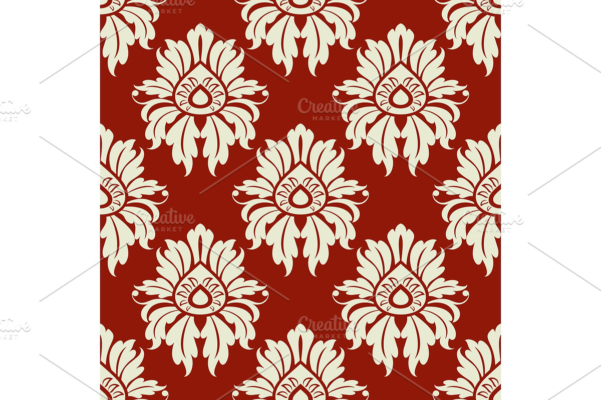 Beige floral seamless pattern, a Pattern Graphic by Vector Tradition (Photo 2 of 3)