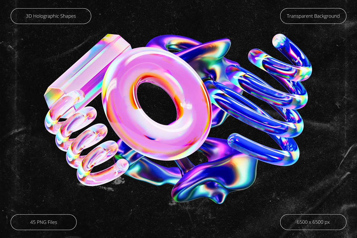 3D Holographic Shapes, an Object Graphic by Design Studio (Photo 1 of 10)