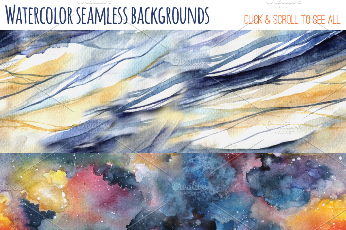 Watercolor seamless backgrounds, a Pattern Graphic by Shusha Guna Art (Photo 2 of 4)