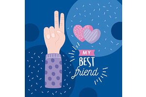 my best friend lettering, an Illustration by studiogstock