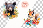Summer Woodland Animals Clip Art, an Animal Illustration by Whimsy & Wishes (Thumbnail 5 of 8)