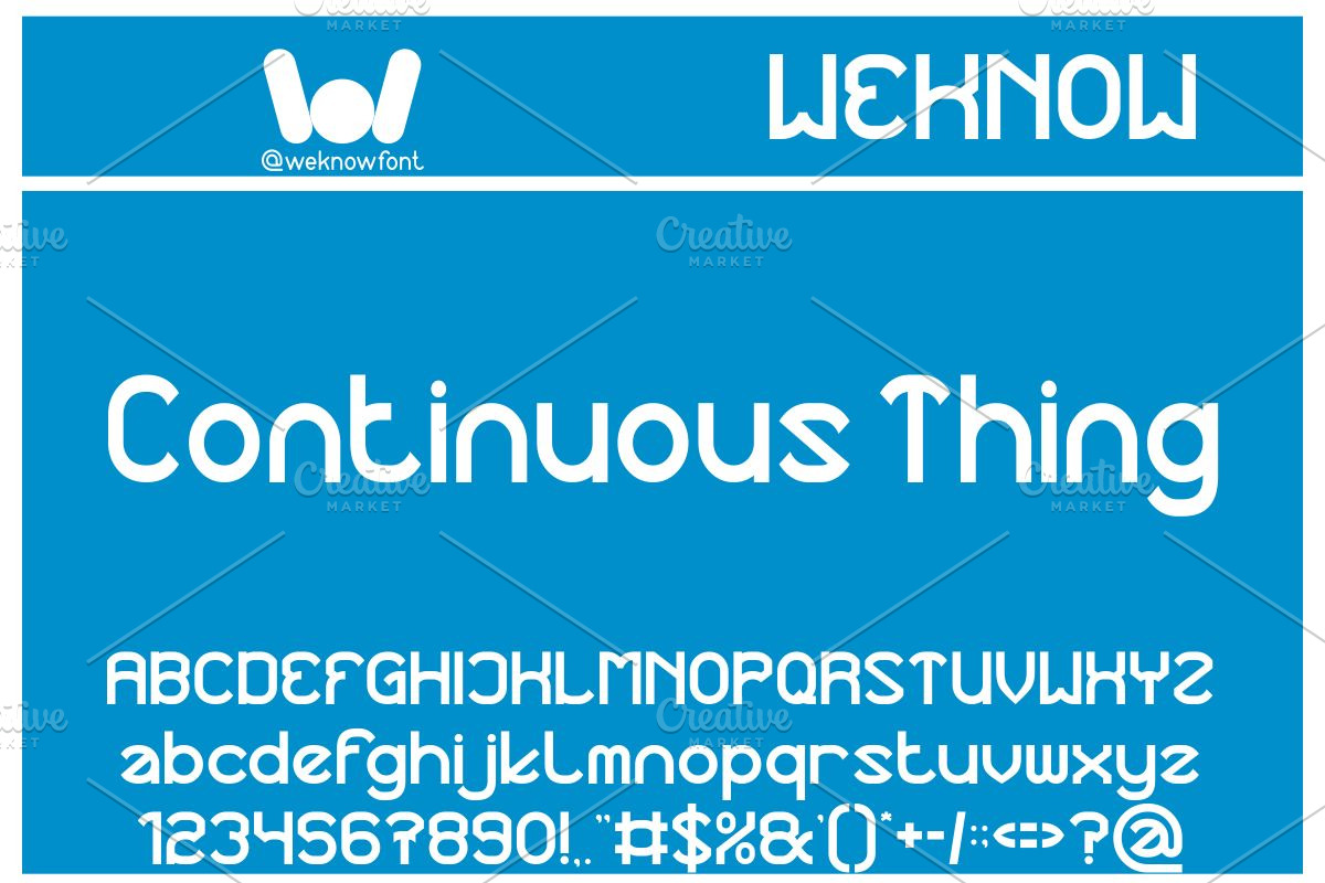 Continuous Thing font, a Sans Serif Font by weknow (Photo 1 of 8)