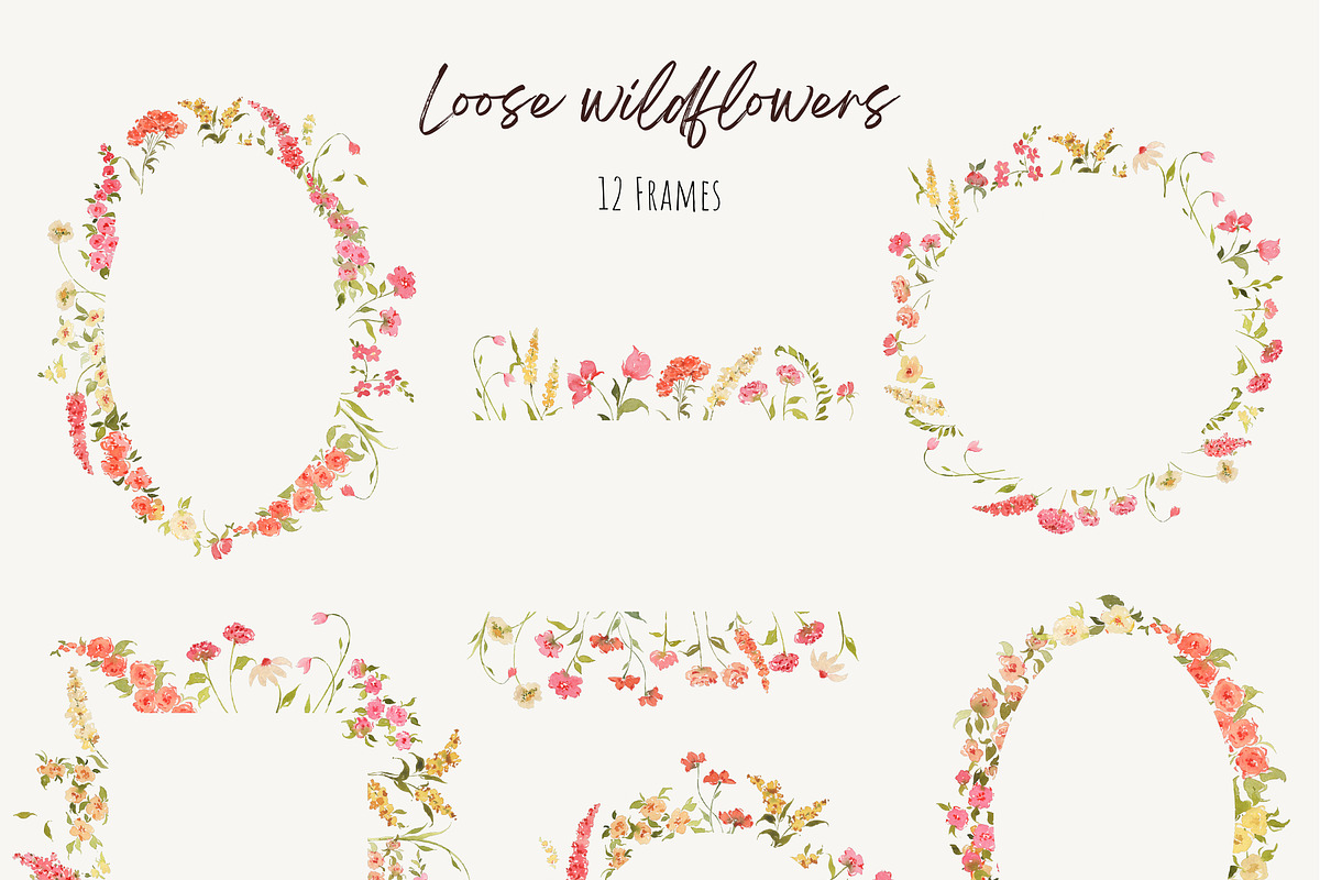 Loose wildflowers - watercolor set, an Illustration by Bruna Illustrates (Photo 3 of 6)