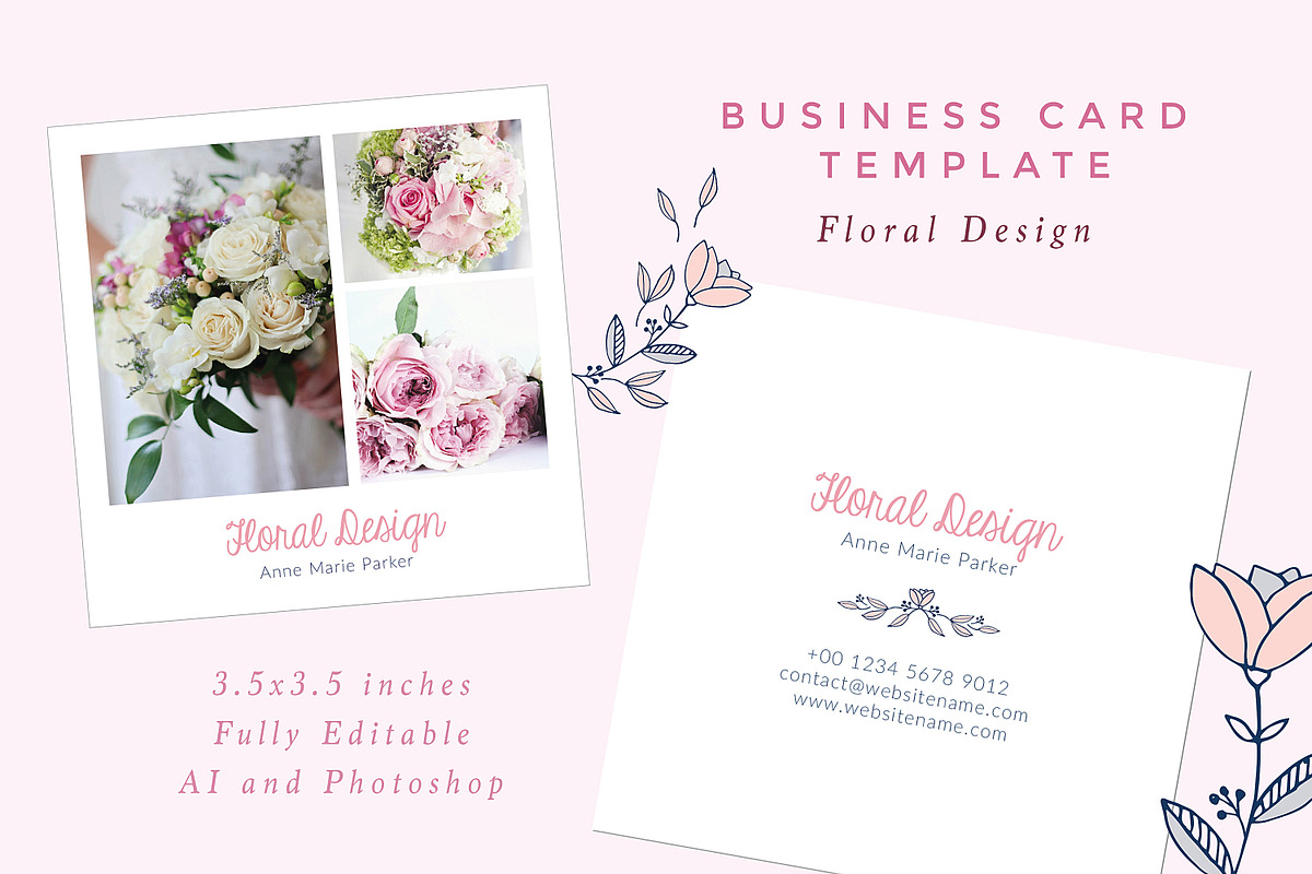 Floral Design Business Card, a Business Card Template by Nordic.Arg (Photo 2 of 2)