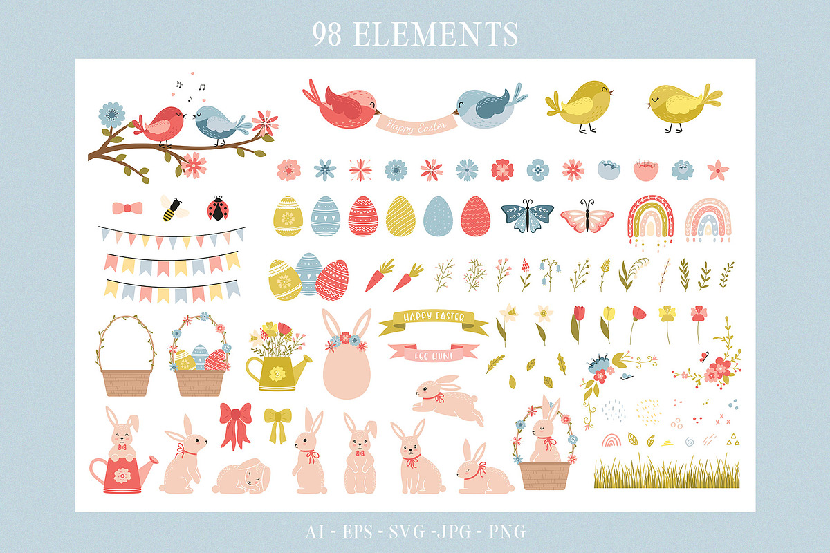 Easter & Spring. Cards and patterns, a Seasonal Illustration by Valeria Soloveva (Photo 6 of 15)