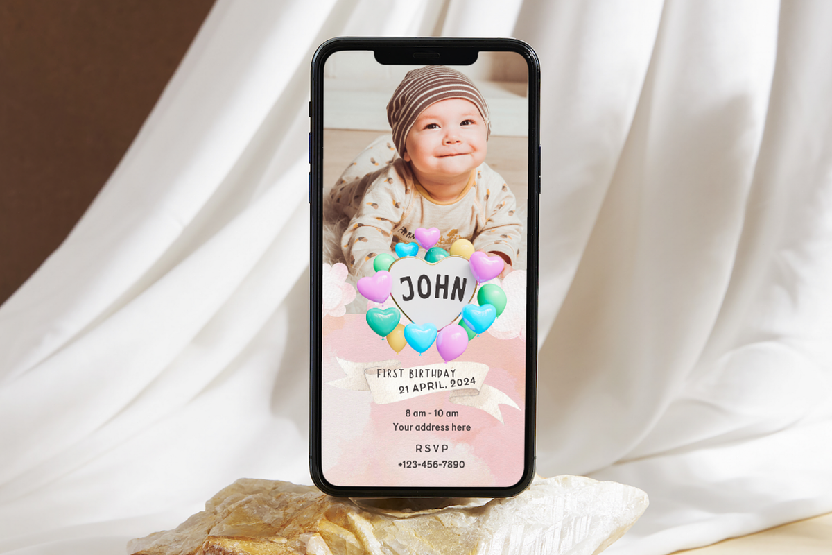 1st Birthday Party Invitation, an Invitation Template by Adored Templates (Photo 10 of 10)