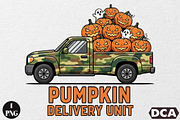 Camo Truck Halloween Sublimation, an Illustration by DreamCafeArt (Thumbnail 1 of 6)