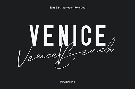 Venice Beach - Modern Font Duo, a Script Font by Publiworks