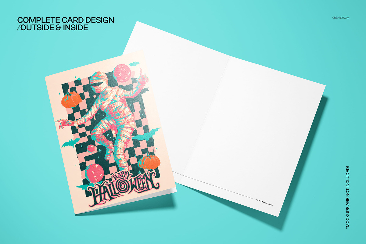 Vintage Halloween 5x7 Card Template, a Card Template by creatsy5 (Photo 3 of 5)